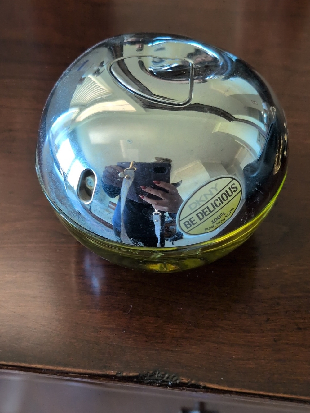 DKNY Be Delicious Round Green & Silver Perfume Bottle